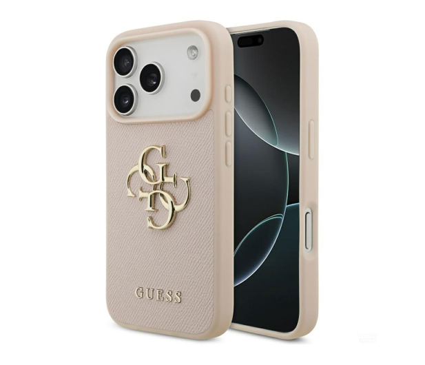 Guess Grained Big 4G & Classic Logo do iPhone 17 Pro różowy - 1365543 - zdjęcie